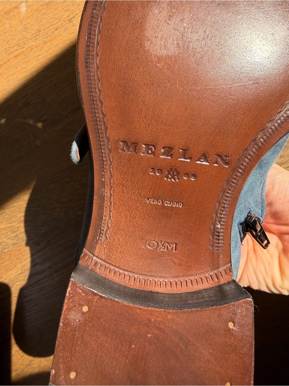 Mezlan Men's Blue Suede Leather Oxford Dress Shoes